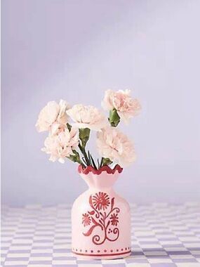 Anthropologie x Vaisselle Bud Vase Red / Pink